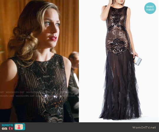 Bcbgmaxazria Magdalena Sequined Gown worn by Kara Danvers (Melissa Benoist) on Supergirl