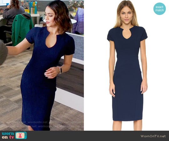 Black Halo Gypsy Rose Sheath Dress worn by Emily Locke (Vanessa Hudgens) on Powerless