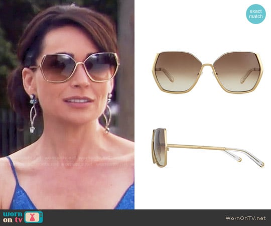 Chloe Danae Hexagon Butterfly Sunglasses worn by Quinn Fuller (Rena Sofer) on The Bold and the Beautiful