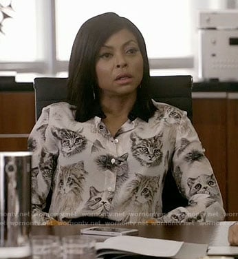 Cookie’s cat print blouse on Empire