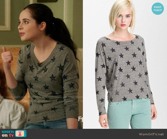 Current Elliott Letterman Print Top worn by Bay Kennish (Vanessa Marano) on Switched at Birth