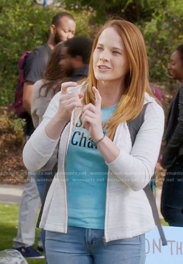 Daphne’s peplum hoodie on Switched at Birth
