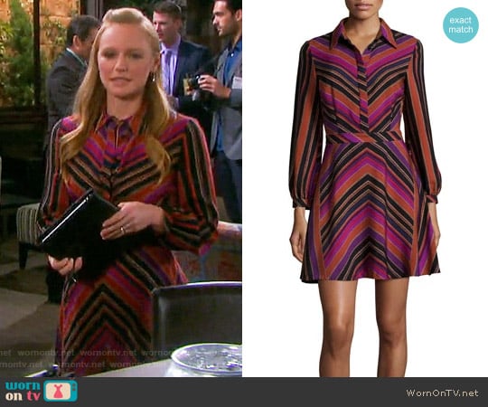Diane von Furstenberg Chrissie Chevron Dress worn by Abigail Deveraux (Kate Mansi) on Days of our Lives