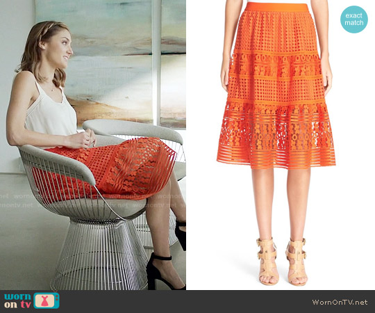 Diane von Furstenberg Tiana Lace Skirt worn by Megan Morrison (Christine Evangelista) on The Arrangement