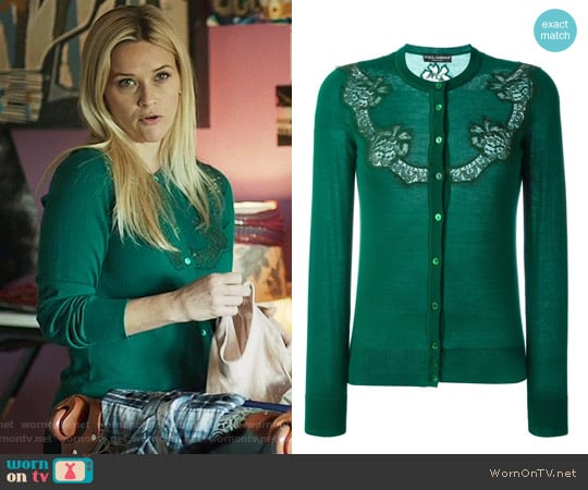 Dolce & Gabbana Lace Detail Cardigan worn by Madeline Martha Mackenzie (Reese Witherspoon) on Big Little Lies