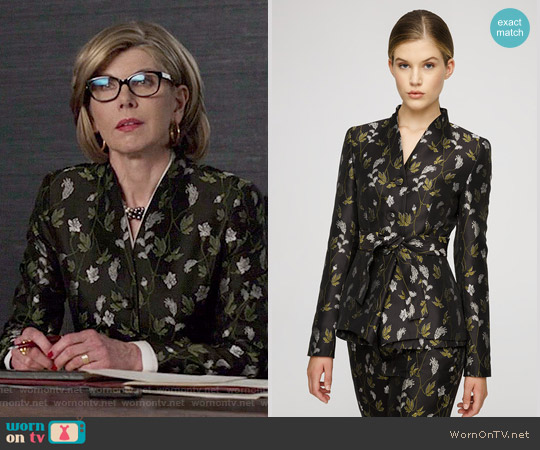 Escada Jacket Blowey worn by Diane Lockhart (Christine Baranski) on The Good Fight