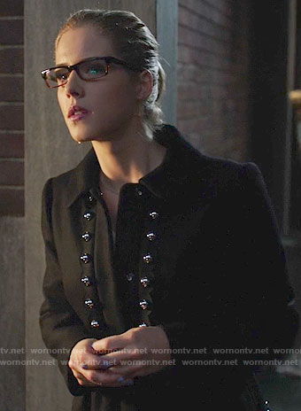 Felicity’s black studded coat on Arrow