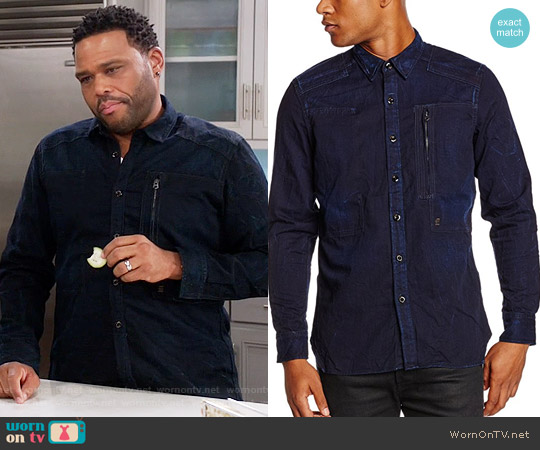 G Star Raw Powel Shirt in Dark Aged worn by Andre Johnson (Anthony Anderson) on Black-ish