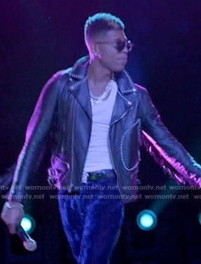 Hakeem’s studded leather jacket with fringed arms on Empire