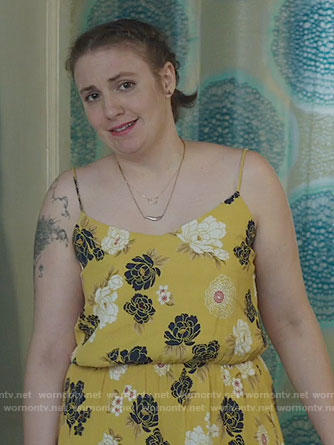 Hannah’s yellow floral midi dress on Girls