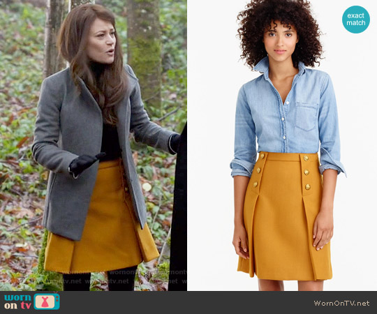 J.Crew Sailor Skirt in Double Serge Wool worn by Belle (Emilie de Ravin) on Once Upon A Time