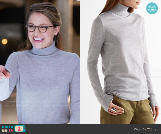 J.Crew Cashmere Turtleneck Sweater worn by Kara Danvers (Melissa Benoist) on Supergirl