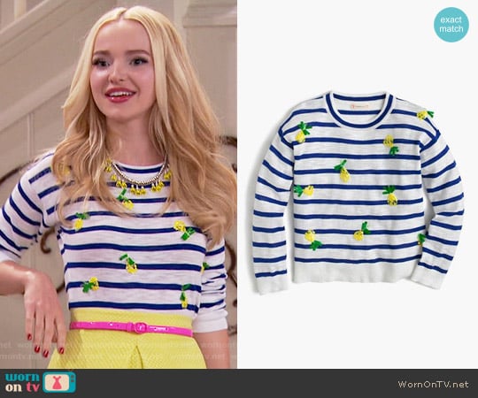 J.Crew Girls Sequin Pineapple Popover Sweater worn by Liv Rooney (Dove Cameron) on Liv and Maddie