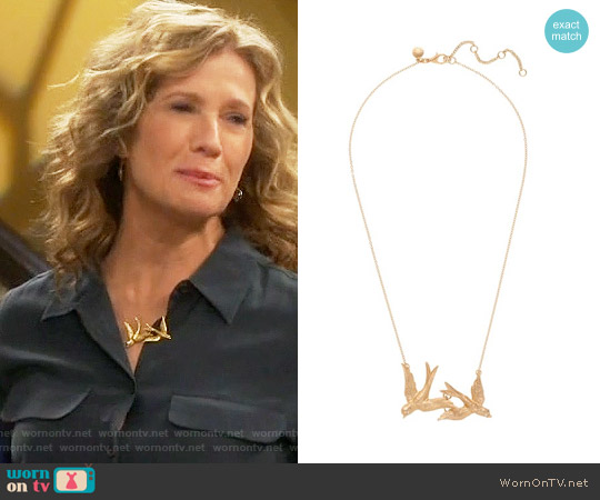 J.Crew Twin Birds Necklace worn by Vanessa Baxter (Nancy Travis) on Last Man Standing