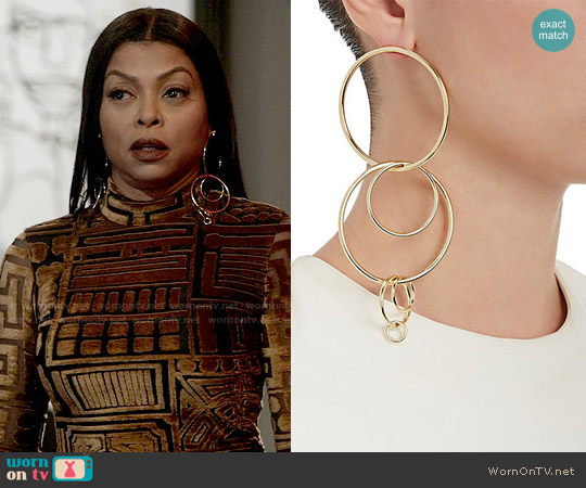 Jennifer Fisher XL Multi Hoop Earrings worn by Cookie Lyon (Taraji P. Henson) on Empire