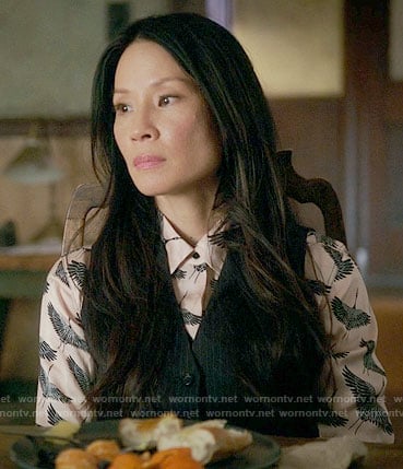 Joan’s bird print shirt on Elementary