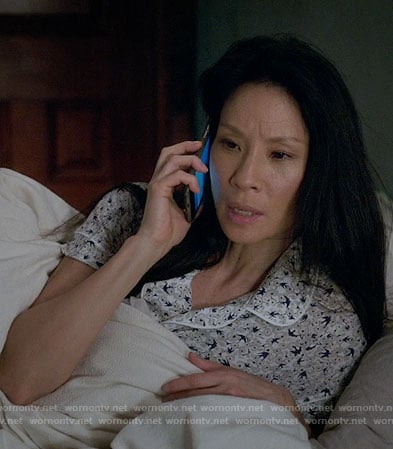 Joan’s bird print pajamas on Elementary