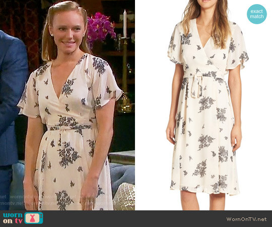 June & Hudson Floral Print Wrap Dress worn by Abigail Deveraux (Kate Mansi) on Days of our Lives