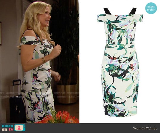 Karen Millen Lily Print Pencil Dress worn by Brooke Logan (Katherine Kelly Lang) on The Bold and the Beautiful