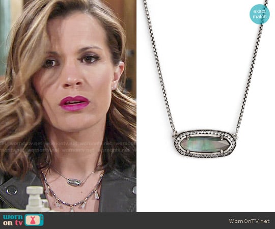 Kendra Scott Annika Necklace in Black Pearl worn by Chelsea Lawson (Melissa Claire Egan) on The Young and the Restless