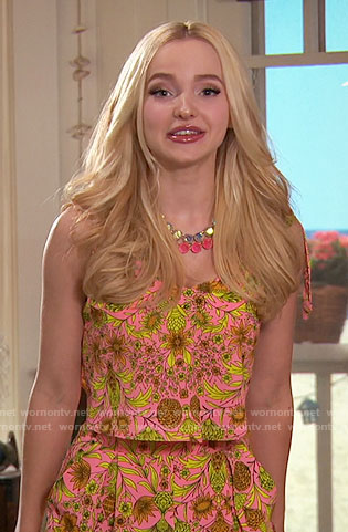 Liv’s pink and yellow floral romper on Liv and Maddie