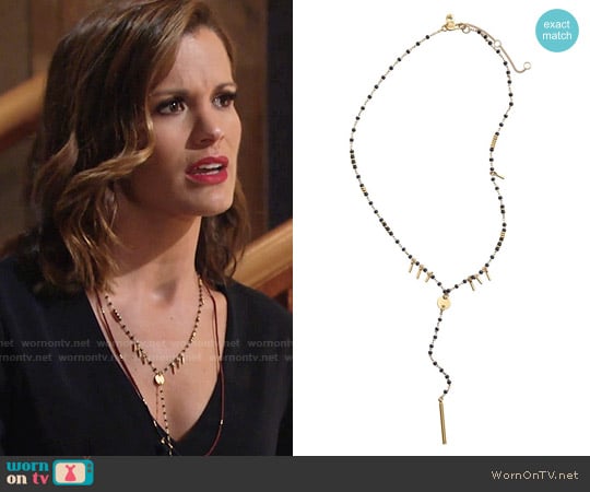Madewell Beaded Lariat Necklace worn by Chelsea Lawson (Melissa Claire Egan) on The Young and the Restless
