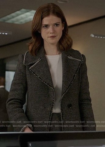 Maia’s grey coat on The Good Fight