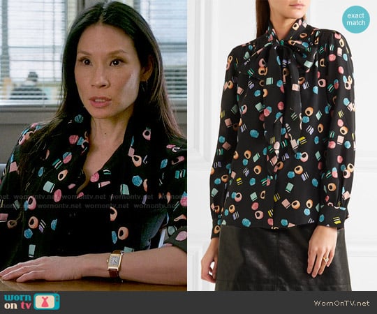 Marc Jacobs Pussy-bow Blouse worn by Joan Watson (Lucy Liu) on Elementary