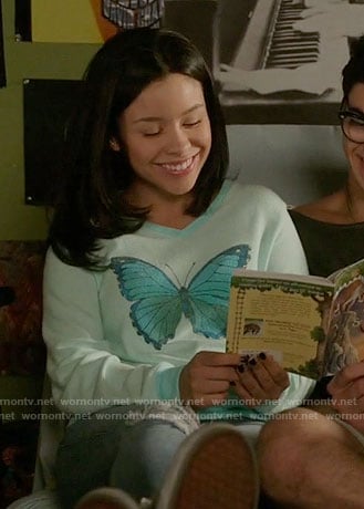 Mariana’s mint butterfly print sweatshirt on The Fosters