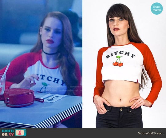 Married to the Mob Bitchy Cherry Raglan Top worn by Cheryl Blossom (Madelaine Petsch) on Riverdale
