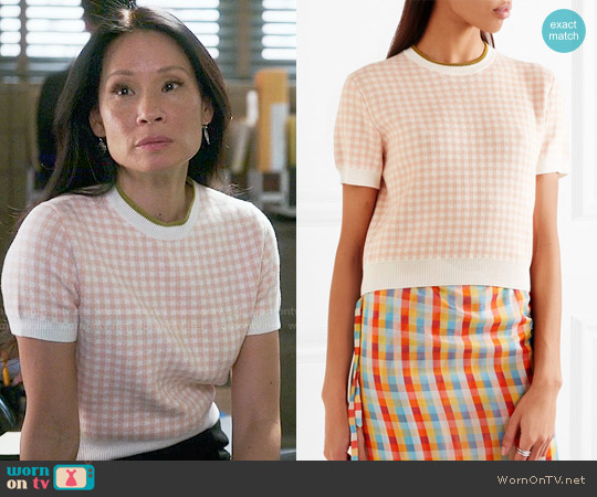 Miu Miu Checked Top worn by Joan Watson (Lucy Liu) on Elementary