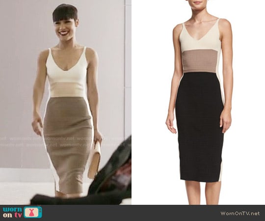 Narciso Rodriguez Sleeveless Colorblock Sheath Dress worn by Anika Calhoun (Grace Gealey) on Empire