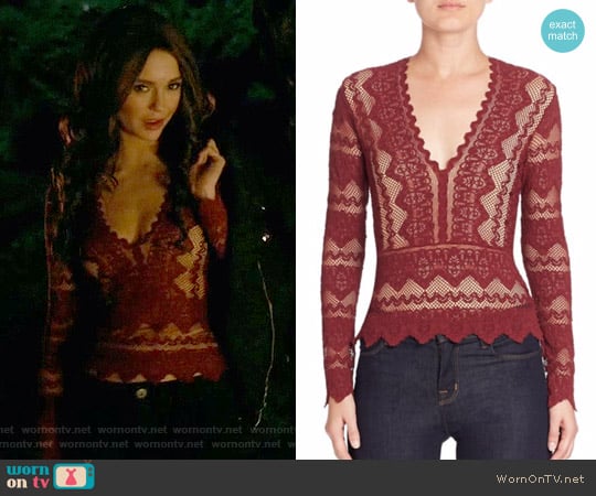 Nightcap Sierra Deep V-Neck Top worn by Katherine Pierce (Nina Dobrev) on The Vampire Diaries