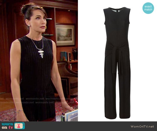Norma Kamali Kamali Kulture Tie Front Jumpsuit worn by Quinn Fuller (Rena Sofer) on The Bold and the Beautiful