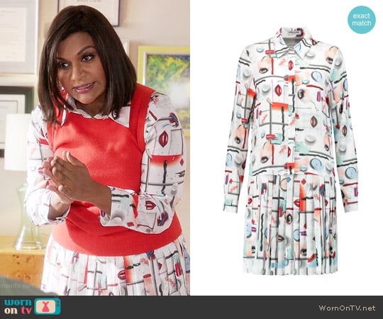 Opening Ceremony High Gloss Print Shirtdress worn by Mindy Lahiri (Mindy Kaling) on The Mindy Project
