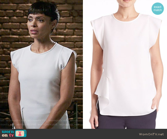 Peserico Cascade Side-Ruffled Blouse worn by Camille Saroyan (Tamara Taylor) on Bones