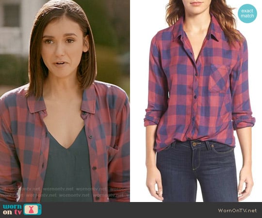Rails Hunter Shirt in Rouge / Dusk Check worn by Elena Gilbert (Nina Dobrev) on The Vampire Diaries