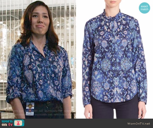 Rebecca Taylor Dreamweaver Voile Top worn by Angela Montenegro (Michaela Conlin) on Bones