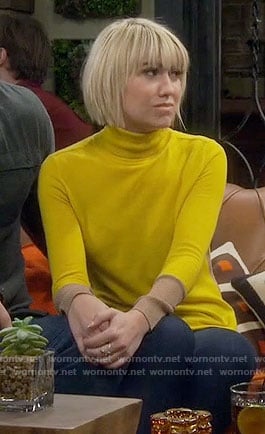 Riley’s yellow turtleneck sweater on Baby Daddy