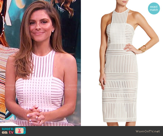 Self Portrait Striped Mesh Dress worn by Maria Menounos on E! News