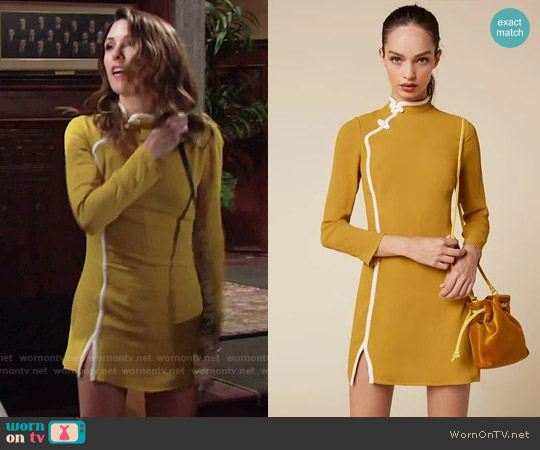 The Reformation Lotus Dress worn by Chloe Mitchell (Elizabeth Hendrickson) on The Young and the Restless