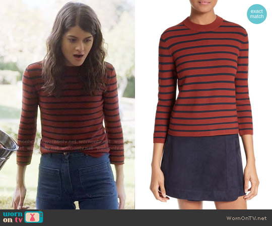 Theory Lemdora Prosecco Sweater in Burnt Paprika worn by Sabrina Pemberton (Sofia Black D'Elia) on The Mick