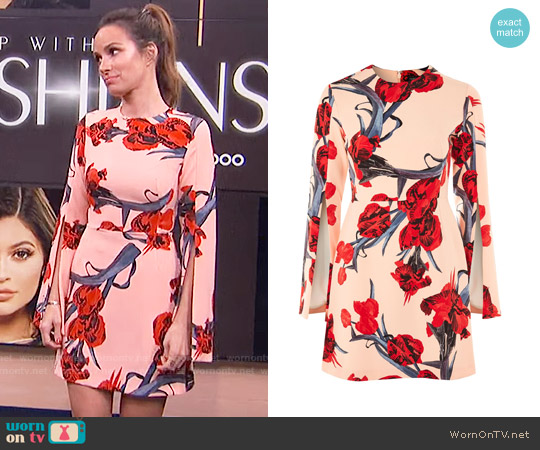 Topshop Manga Print Split Sleeve A-Line Dress worn by Catt Sadler on E! News