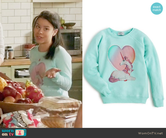 Wildfox Girls Unicorn Sweatshirt worn by Mariana Foster (Cierra Ramirez) on The Fosters
