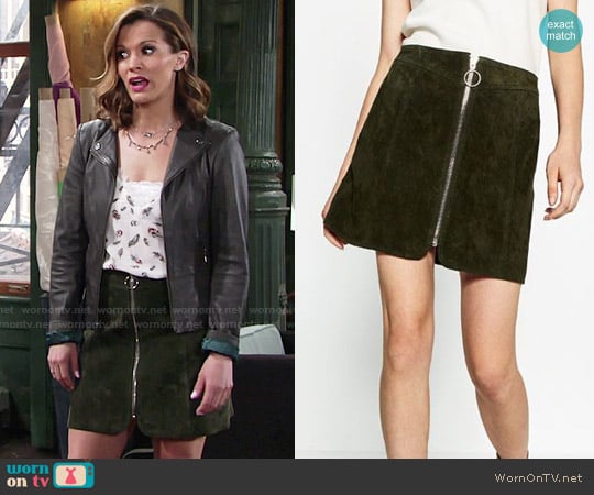 Zara Leather Mini Skirt worn by Chelsea Lawson (Melissa Claire Egan) on The Young and the Restless