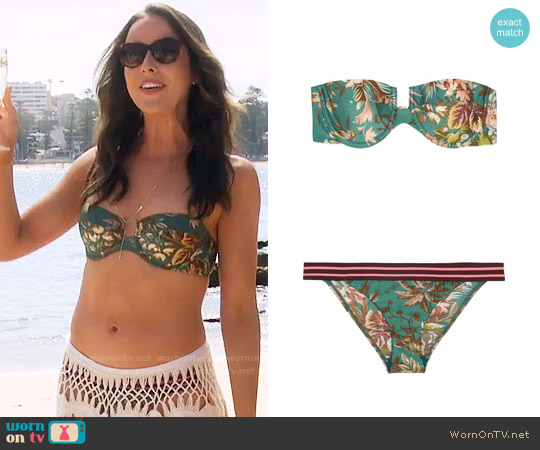 Zimmermann Tropical Printed Bandeau Bikini worn by Ivy Forrester (Ashleigh Brewer) on The Bold and the Beautiful