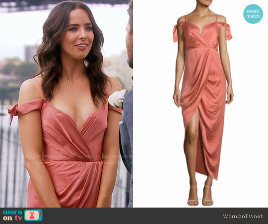 Zimmermann Winsome Draped Cocktail Dress worn by Ivy Forrester (Ashleigh Brewer) on The Bold and the Beautiful