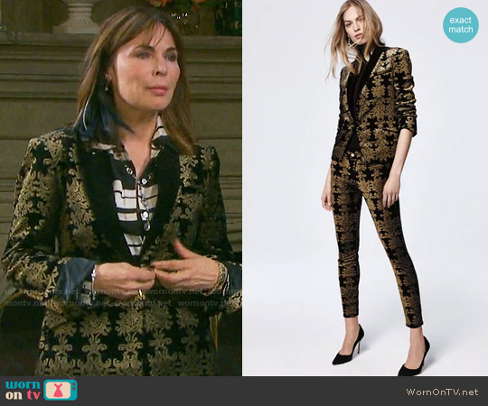 7 For All Mankind Brocade Velvet Blazer worn by Kate Roberts (Lauren Koslow) on Days of our Lives