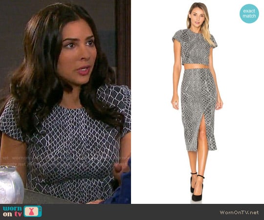 Alice + Olivia Latisha Top worn by Gabi Hernandez (Camila Banus) on Days of our Lives