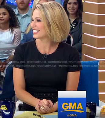 Amy’s black short sleeve dress on Good Morning America